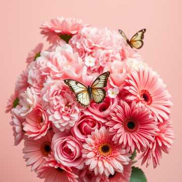 粉色康乃馨簇拥