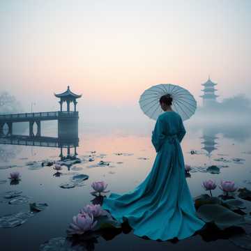 断桥残雪映青衣