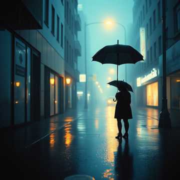 街灯拉长嘅身影